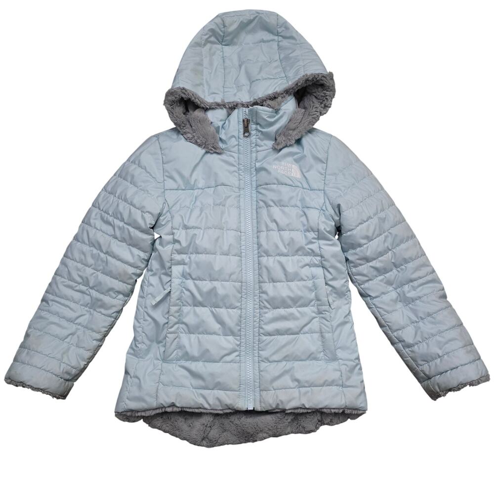 The North Face Light Blue Puffer Winter Jacket Size 5/XXS - Fair/Play Condition
